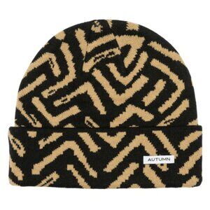 NWOT Free People Autumn Beanie in Black and Tan Chevron – Sold Out